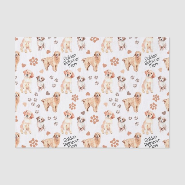 Golden Retriever Mum Pattern Tissue Paper (Front)