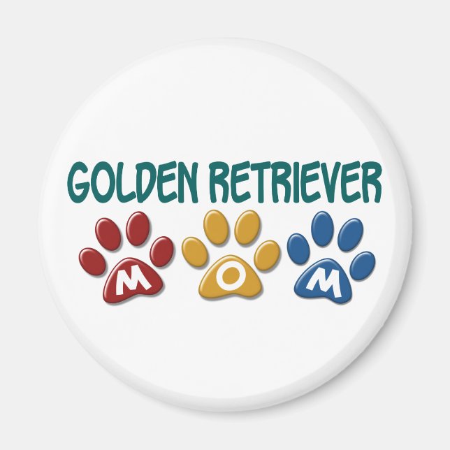 GOLDEN RETRIEVER Mum Paw Print 1 Magnet (Front)