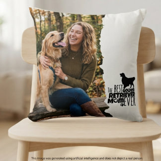 Golden Retriever mum photo home decor Cushion