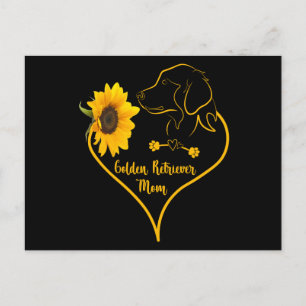 Golden Retriever Mum With Sunflower Dog Lovers Postcard