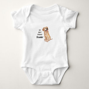 Golden Retriever My Best Friend Custom Name  Baby Bodysuit