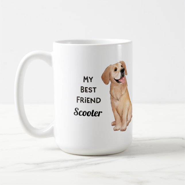 Golden Retriever My Best Friend Custom Name   Coffee Mug (Left)