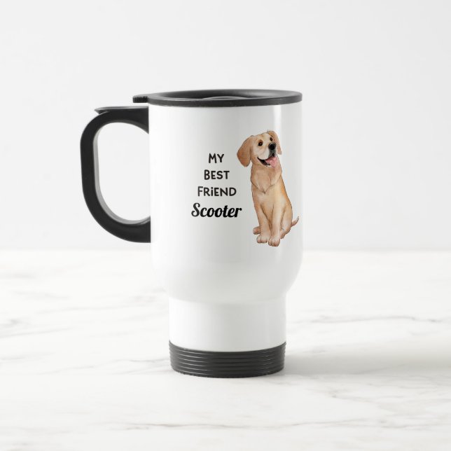 Golden Retriever My Best Friend Custom Name  Travel Mug (Left)