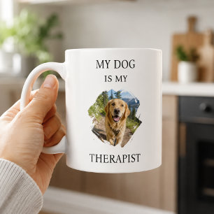 Golden Retriever My dog is my theraphist photo Coffee Mug