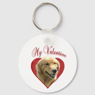 Golden Retriever My Valentine - Keychain