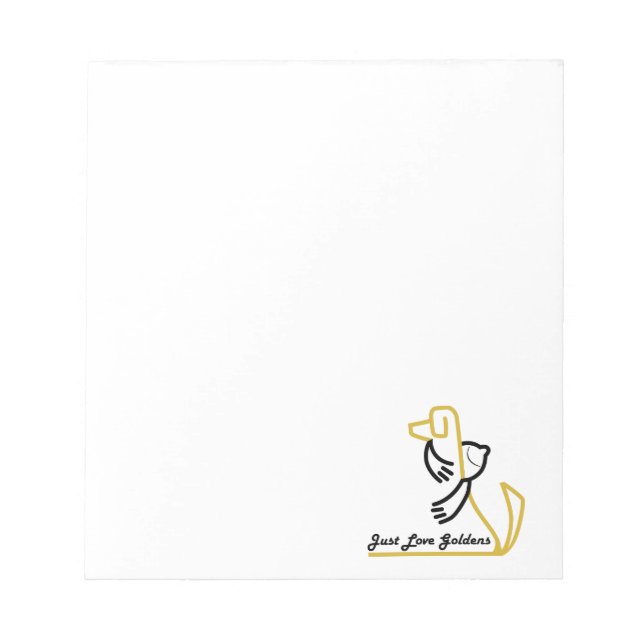 Golden Retriever Notepad, Just Love Goldens Notepad (Front)