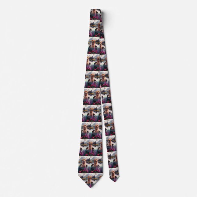 Golden Retriever on a Paddle: A Scenic Adventure Tie (Front)