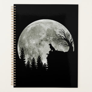 Golden Retriever On Mountain Spooky Halloween Moon Planner