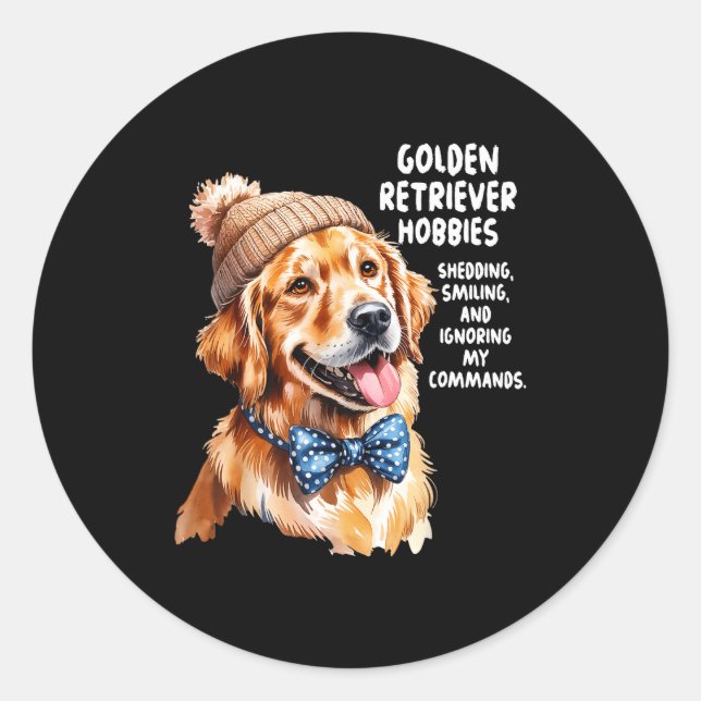 Golden Retriever Outfit Idea For Women &amp; Retri Classic Round Sticker (Front)
