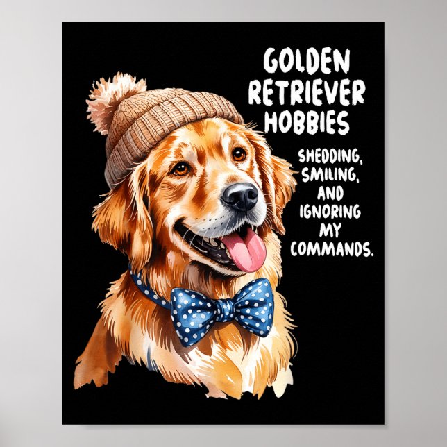 Golden Retriever Outfit Idea For Women &amp; Retri Poster (Front)