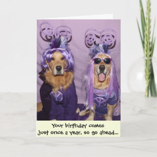 Golden Retriever Paint the World Purple Birthday Card