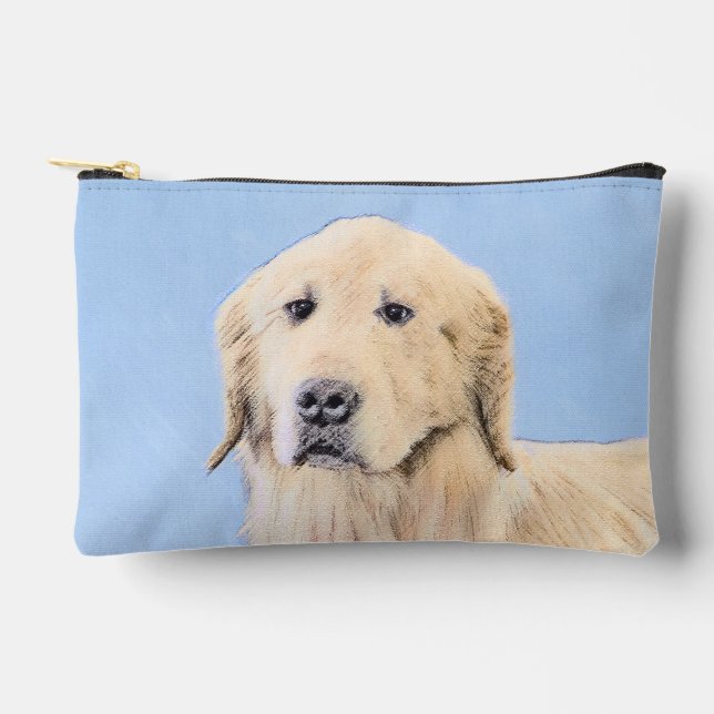 Golden Retriever Painting Cute Original Dog Art Accessory Pouch (Front)