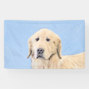 Golden Retriever Painting - Cute Original Dog Art Banner