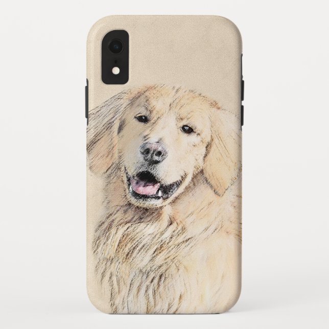 Golden Retriever Painting - Cute Original Dog Art Case-Mate iPhone Case (Back)