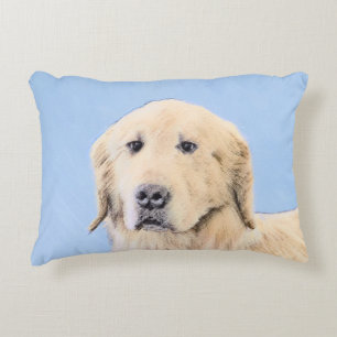 Golden Retriever Painting - Cute Original Dog Art Decorative Cushion