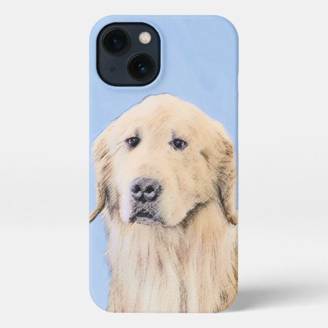 Golden Retriever Painting - Cute Original Dog Art iPhone Case (Back)