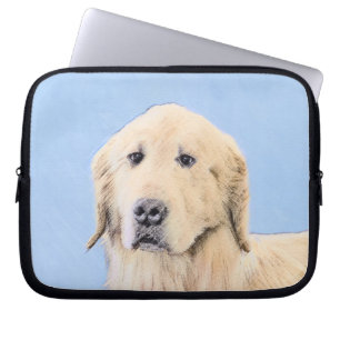 Golden Retriever Painting - Cute Original Dog Art Laptop Sleeve