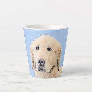 Golden Retriever Painting - Cute Original Dog Art Latte Mug