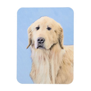 Golden Retriever Painting - Cute Original Dog Art Magnet
