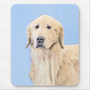 Golden Retriever Painting - Cute Original Dog Art Mouse Pad