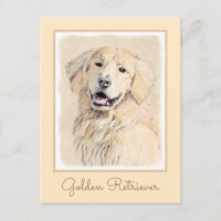Golden Retriever Painting - Cute Original Dog Art