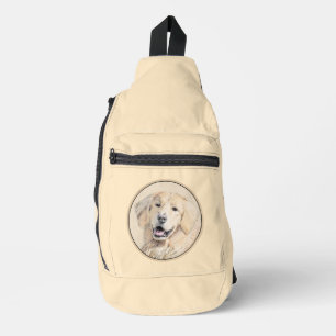 Golden Retriever Painting Cute Original Dog Art Sling Bag
