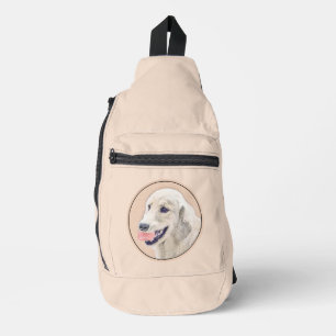 Golden Retriever Painting Cute Original Dog Art Sling Bag