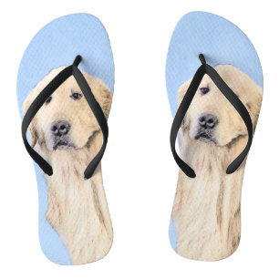 Golden Retriever Painting - Cute Original Dog Art Thongs