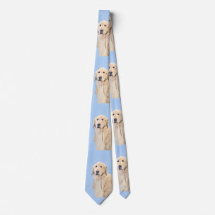 Golden Retriever Painting - Cute Original Dog Art Tie