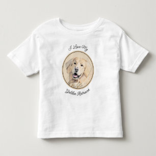 Golden Retriever Painting - Cute Original Dog Art Toddler T-Shirt