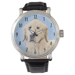 Golden Retriever Painting - Cute Original Dog Art Watch
