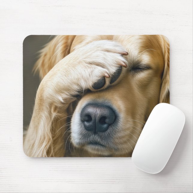 Golden Retriever Palm Face  Mouse Pad (With Mouse)
