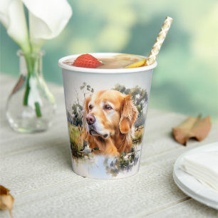 Golden Retriever Paper Cups