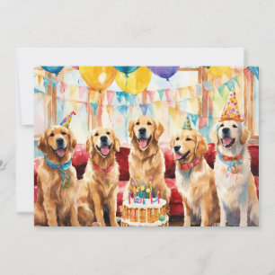 Golden retriever Party Announcement