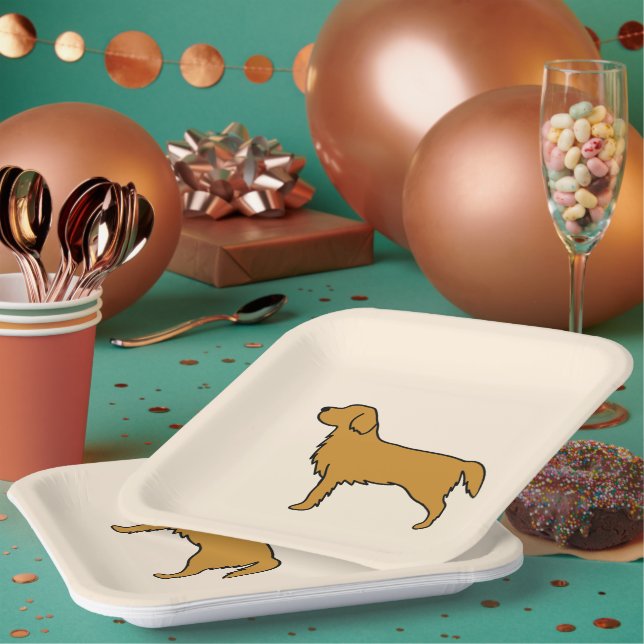 Golden Retriever Party Plates  (Multi)