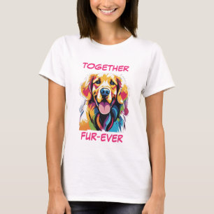 Golden Retriever Pastel Colorful Abstract Dog Art T-Shirt