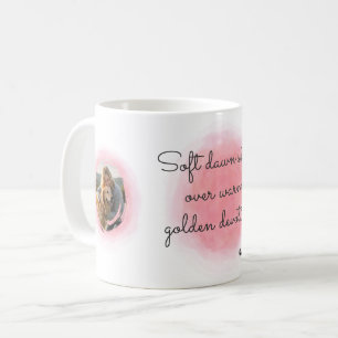 Golden Retriever Pastel Pink Custom Photo & Name Coffee Mug
