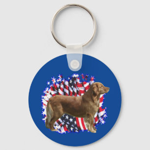 Golden Retriever Patriot Key Ring