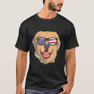 Golden Retriever Patriotic Usa 4th Of July America T-Shirt