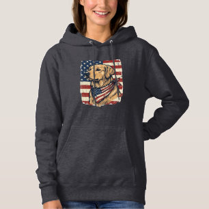 Golden Retriever Patriotic Vintage Vector Design_1 Hoodie