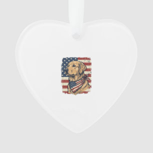 Golden Retriever Patriotic Vintage Vector Design_1 Ornament