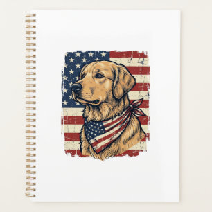 Golden Retriever Patriotic Vintage Vector Design_1 Planner