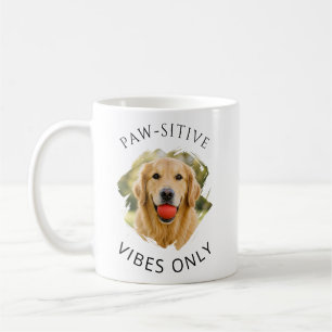 Golden Retriever Paw-sitive vibes only photo dog Coffee Mug