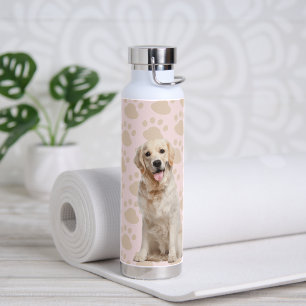 Golden Retriever Pawprints  Water Bottle