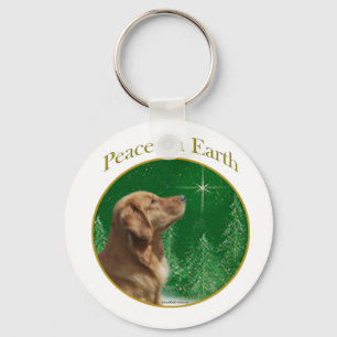 Golden Retriever Peace Key Ring
