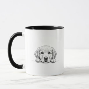 Golden Retriever Peeking Mug   Cute Dog Lover Gift