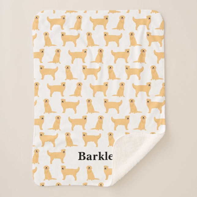 Golden Retriever Personalised Blanket - Dog (Front)