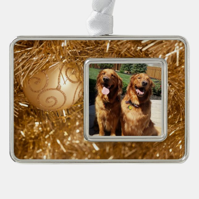 Golden Retriever Personalised Christmas Ornament (Front)