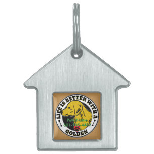 Golden Retriever Personalised Life Is Better Pet Tag