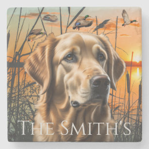 Golden Retriever Personalised Stone Coaster
